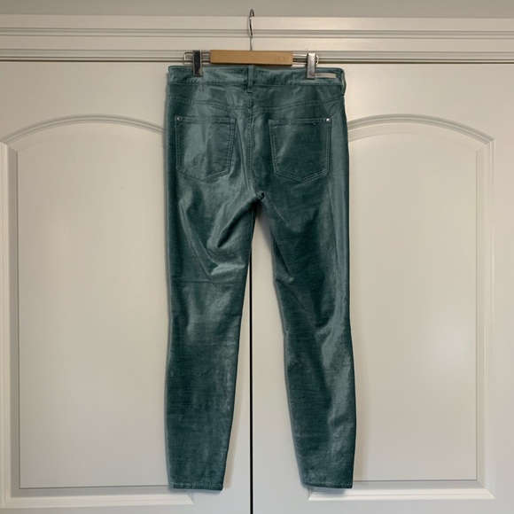 ❤️Pilcro High Rise Skinny Velvet Pant Blue Green - Picture 6 of 6